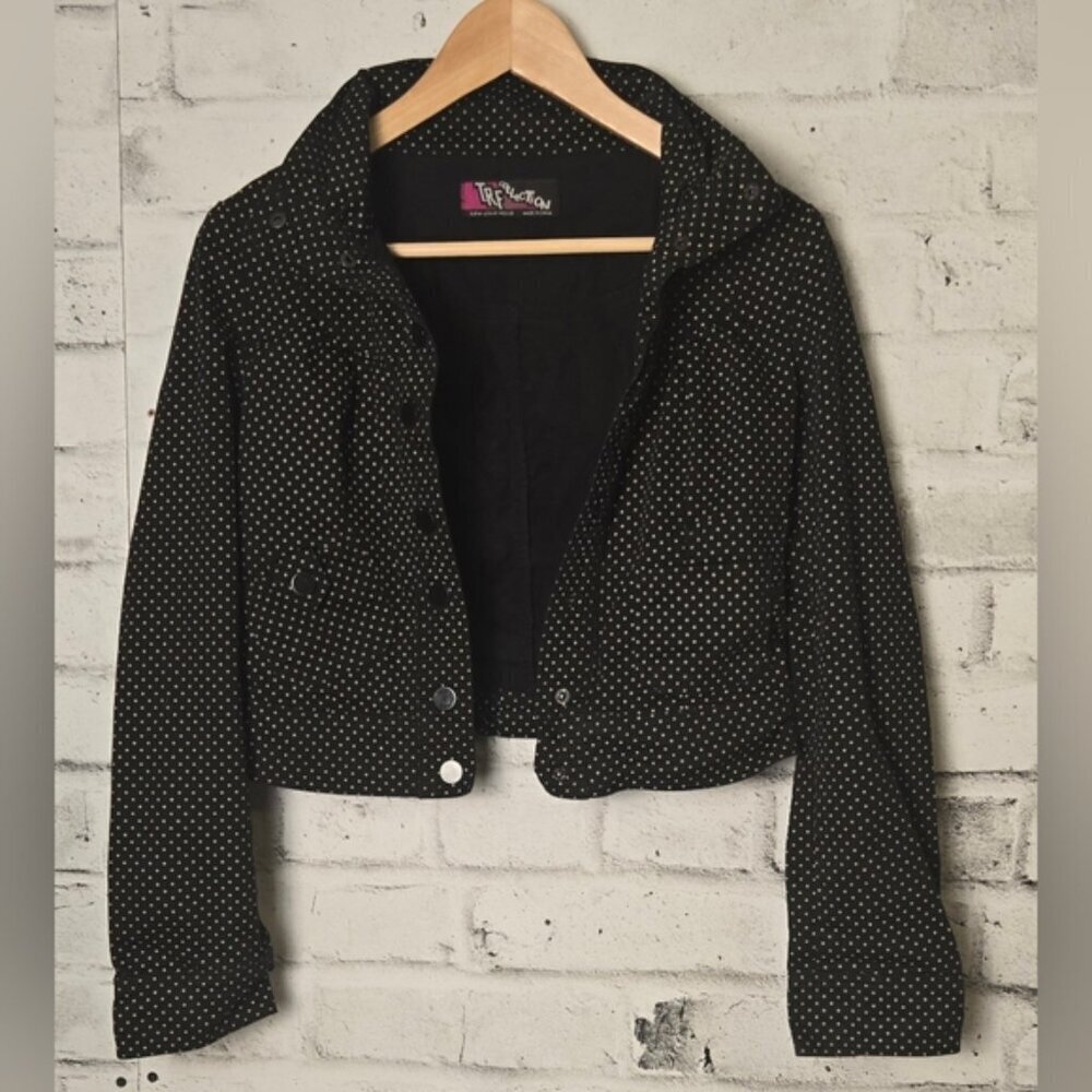 Zara TRF Collection Cropped Black Polka Dot Women's Jacket